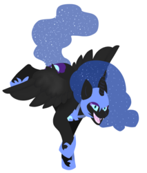 Size: 871x1020 | Tagged: safe, artist:aniowo, nightmare moon, g4, fangs, female, simple background, solo, transparent background