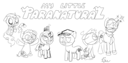 Size: 1556x772 | Tagged: safe, artist:cogweaver, ghost, comic, crossover, paranatural, ponified, sketch, webcomic