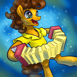 Size: 1500x1500 | Tagged: safe, artist:kp-shadowsquirrel, cheese sandwich, g4, accordion, happy, male, musical instrument, open mouth, solo