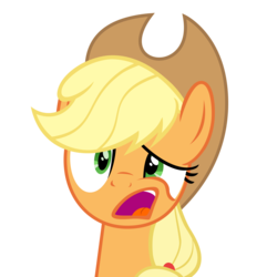 Size: 2000x2000 | Tagged: safe, artist:cheezedoodle96, applejack, earth pony, pony, g4, .svg available, confused, face, female, high res, simple background, solo, svg, transparent background, vector