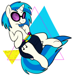 Size: 1029x1081 | Tagged: safe, artist:popsicles, dj pon-3, vinyl scratch, g4, diaper, female, non-baby in diaper, poofy diaper, solo