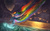 Size: 1920x1200 | Tagged: safe, artist:rain-gear, rainbow dash, g4, clothes, cloud, cloudy, crepuscular rays, female, flying, ocean, rainbow trail, redraw, scarf, scenery, solo, spread wings, water, wave