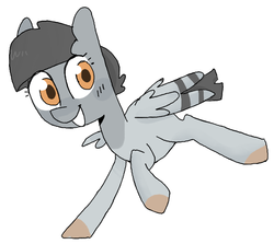 Size: 1103x983 | Tagged: safe, artist:meowing-ghost, oc, oc only, oc:peep, bird pone, pegasus, pigeon, pony, smiling, solo