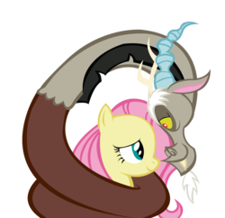 Size: 2011x1947 | Tagged: safe, artist:shy-n, discord, fluttershy, g4, coils, female, male, ship:discoshy, shipping, straight