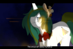 Size: 1024x694 | Tagged: safe, artist:appleeevee, oc, oc only, pony, unicorn, fake screencap, letterboxing, show time