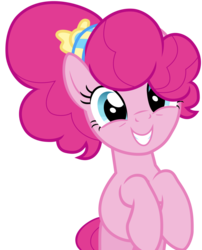 Size: 1024x1265 | Tagged: safe, artist:petalierre, pinkie pie, g4, alternate hairstyle, cute, diapinkes, female, ponytail, simple background, solo, transparent background, vector