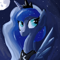 Size: 594x594 | Tagged: safe, artist:tjpones, princess luna, g4, female, moon, night, solo