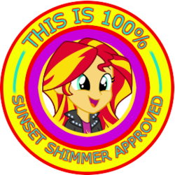 Size: 270x270 | Tagged: safe, artist:ambassad0r, sunset shimmer, equestria girls, g4, approval, cute, female, open mouth, reaction image, seal of approval, shimmerbetes, shimmersmile, simple background, smiling, solo, transparent background