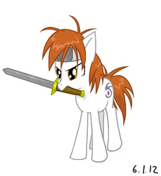 Size: 581x635 | Tagged: safe, artist:puddingvalkyrie, pony, julian, ponified, shining force 3, solo