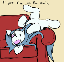 Size: 1329x1299 | Tagged: safe, artist:candel, oc, oc only, oc:midnight moon, pony, couch, cute, solo