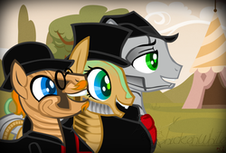 Size: 923x624 | Tagged: safe, artist:chickenwhite, ponified, steam powered giraffe