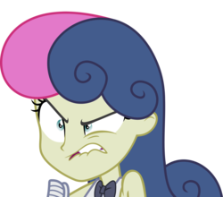 Size: 4296x3786 | Tagged: safe, artist:luckreza8, bon bon, sweetie drops, all's fair in love & friendship games, equestria girls, g4, my little pony equestria girls: friendship games, .svg available, absurd resolution, angry, background human, bon bon is not amused, bon bon is pissed, bowtie, clothes, female, gloves, inkscape, rage, rageface, simple background, solo, transparent background, vector