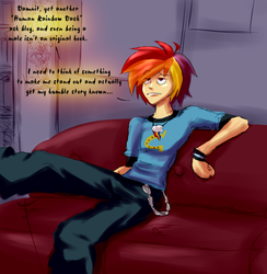 Size: 1280x1314 | Tagged: safe, artist:manic-the-lad, rainbow dash, human, equestria girls, g4, a dash of everything, male, rainbow blitz, rule 63, solo, tumblr comic