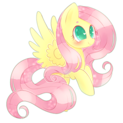 Size: 450x450 | Tagged: safe, artist:riouku, fluttershy, pony, g4, blushing, female, mare, smiling, solo