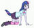 Size: 1181x964 | Tagged: safe, artist:cqmorrell, twilight sparkle, dog, human, equestria girls, g4, blouse, clothes, collar, dog ears, doggirl, dogified, eared humanization, humanized, pet tag, signature, simple background, skirt, skirt lift, solo, species swap, tail, tailed humanization, traditional art, transformation, twilight barkle