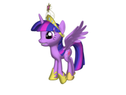 Size: 1024x768 | Tagged: safe, twilight sparkle, alicorn, pony, ponylumen, g4, magical mystery cure, 3d, 3d pony creator, element of magic, female, mare, simple background, solo, transparent background, twilight sparkle (alicorn)