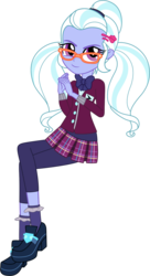 Size: 884x1622 | Tagged: dead source, safe, artist:gerardogreiff, sugarcoat, equestria girls, g4, my little pony equestria girls: friendship games, bowtie, clothes, crossed legs, crystal prep academy, crystal prep academy uniform, crystal prep shadowbolts, female, glasses, looking at you, school uniform, shoes, simple background, socks, solo, transparent background, vector