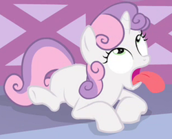 Size: 622x504 | Tagged: safe, screencap, sweetie belle, pony, for whom the sweetie belle toils, g4, cropped, faic, female, open mouth, solo, tongue out