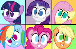 Size: 866x557 | Tagged: safe, artist:entou, applejack, fluttershy, pinkie pie, rainbow dash, rarity, twilight sparkle, g4, mane six