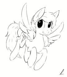 Size: 1000x1152 | Tagged: safe, artist:mrpotat0wned, rainbow dash, g4, female, monochrome, solo