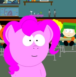 Size: 358x364 | Tagged: safe, pinkie pie, earth pony, human, pony, g4, female, male, mare, south park