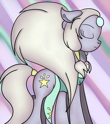 Size: 1024x1152 | Tagged: safe, artist:theartistsora, earth pony, gem (race), gem pony, pony, amethyst, clothes, eyes closed, female, fusion, gem, gem fusion, mare, multiple legs, multiple limbs, opal (steven universe), pearl, ponified, quartz, solo, steven universe