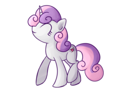 Size: 900x700 | Tagged: safe, artist:xwreathofroses, sweetie belle, g4, cutie mark, eyes closed, female, simple background, solo, transparent background