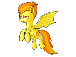 Size: 800x600 | Tagged: safe, artist:xwreathofroses, spitfire, bat pony, pony, g4, fangs, female, simple background, solo, spitbat, transparent background