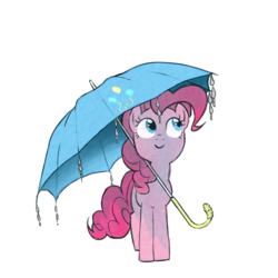 Size: 1000x1000 | Tagged: safe, artist:zigrock, pinkie pie, earth pony, pony, g4, cute, diapinkes, female, pixiv, simple background, solo, transparent background, umbrella