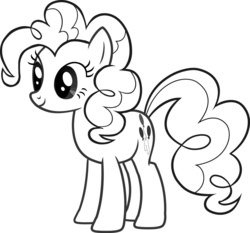 Size: 2776x2591 | Tagged: safe, pinkie pie, g4, coloring book, coloring page, cute, diapinkes, female, high res, monochrome, portrait, simple background, solo, vector, white background