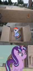 Size: 1320x2796 | Tagged: safe, rainbow dash, starlight glimmer, pegasus, pony, unicorn, fanfic:my little dashie, g4, dashie meme, evil people finding dash meme, exploitable meme, meme