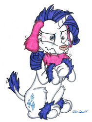 Size: 1104x1458 | Tagged: safe, artist:silversimba01, rarity, dog, poodle, g4, bloodshot eyes, dogified, female, insanity, mare, raripoodle, solo, species swap, traditional art
