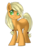 Size: 1341x1722 | Tagged: safe, artist:doomcakes, applejack, g4, blank flank, cute, female, hatless, jackabetes, missing accessory, missing cutie mark, simple background, smiling, solo, transparent background