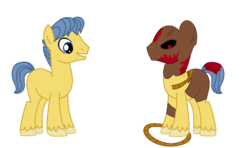 Size: 843x499 | Tagged: safe, artist:autistic-zydrate, base used, charlie grimille, ponified, the gallows