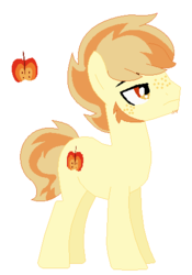 Size: 327x467 | Tagged: safe, artist:creeperoxxart, oc, oc only, oc:burnside apple, offspring, parent:braeburn, parent:spitfire, parents:spitburn, solo