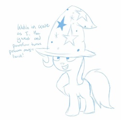 Size: 820x815 | Tagged: safe, artist:quicksilverv2, trixie, pony, unicorn, g4, female, filly, mare, monochrome, sketch, solo, younger