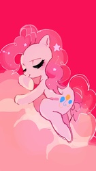 Size: 1500x2662 | Tagged: safe, artist:yam, pinkie pie, g4, cloud, eyes closed, female, pixiv, solo