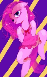 Size: 1171x1911 | Tagged: safe, artist:yam, pinkie pie, g4, clothes, dress, female, pinkamena diane pie, solo, tongue out