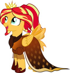 Size: 3965x4140 | Tagged: safe, artist:theshadowstone, sunset shimmer, alicorn, pony, g4, alicornified, clothes, dress, female, gala dress, shimmercorn, simple background, solo, transparent background, vector