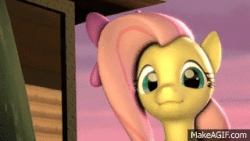 Size: 320x180 | Tagged: safe, artist:juiceboxalvin, fluttershy, pony, g4, 3d, animated, bow, cute, female, hair bow, headbang, looking at you, mare, music, shyabetes, smiling, solo, source filmmaker, the gateway