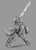 Size: 1233x1700 | Tagged: safe, artist:mod-of-chaos, oc, oc only, oc:naked steel, pony, armor, bipedal, clothes, epic, monochrome, mouth hold, solo, sword