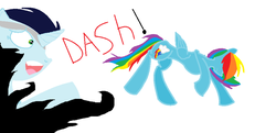 Size: 1024x496 | Tagged: artist needed, safe, rainbow dash, soarin', pony, fanfic:piercing the heavens, g4, dream, fanfic art