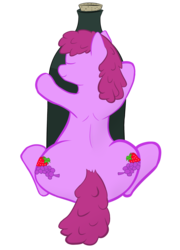 Size: 1559x2160 | Tagged: safe, artist:kiedough, berry punch, berryshine, g4, both cutie marks, butt, female, plot, solo, the ass was fat, wide hips, wine bottle