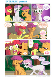 Size: 6611x9344 | Tagged: safe, artist:jeremy3, apple bloom, scootaloo, sweetie belle, earth pony, pony, comic:everfree, g4, absurd resolution, angry, argument, comic, crying, cutie mark crusaders, sad, tail between legs
