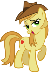 Size: 2200x3200 | Tagged: safe, artist:gohlanblack, artist:henx125, edit, braeburn, earth pony, pony, g4, bailey sweet, bedroom eyes, female, high res, mare, recolor, rule 63, simple background, solo, transparent background, vector