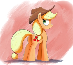 Size: 2040x1800 | Tagged: safe, artist:ncmares, applejack, earth pony, pony, g4, butt, cowboy hat, female, freckles, hat, looking at you, looking back, looking back at you, mare, plot, smiling, solo, stetson
