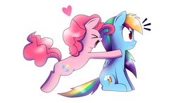 Size: 4992x2920 | Tagged: safe, artist:tarana10, pinkie pie, rainbow dash, g4, female, incoming hug, lesbian, ship:pinkiedash, shipping