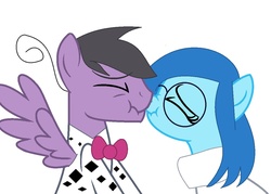 Size: 1024x735 | Tagged: safe, artist:eveningsun33, clothes, fear (inside out), female, inside out, kissing, male, nervous tears, non-mlp shipping, pixar, ponified, sadness (inside out), scrunchy face, shipping, straight