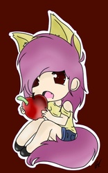 Size: 800x1280 | Tagged: safe, artist:cute_pinkie7, fluttershy, g4, apple, chibi, female, flutterbadass, solo