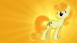 Size: 1600x900 | Tagged: safe, artist:liggliluff, artist:sailortrekkie92, carrot top, golden harvest, earth pony, pony, g4, female, glowing, mare, solo, vector, wallpaper